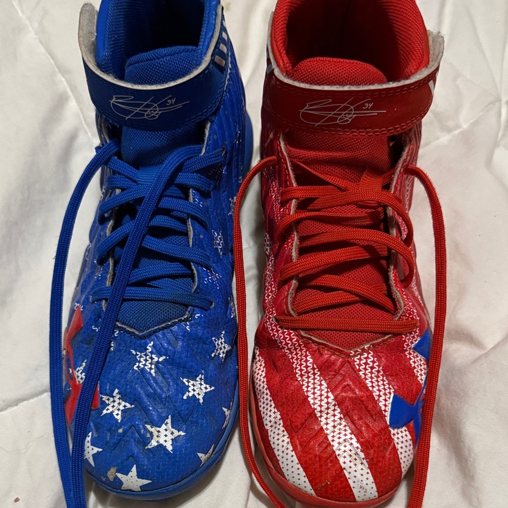 Under Armour Kids Red & Blue Star and Stripe High-Top Sneakers